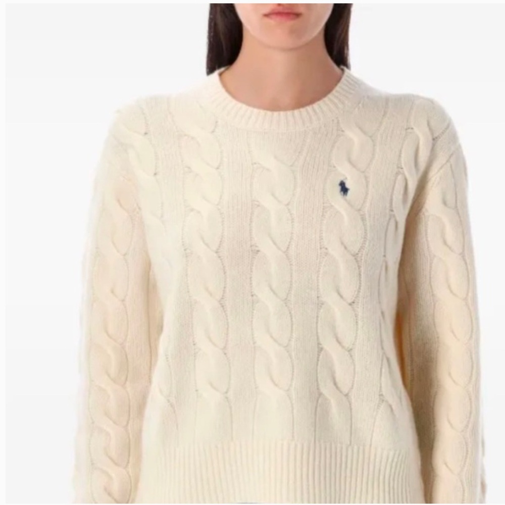 Polo Ralph Lauren Cream Cable-Knit Sweater